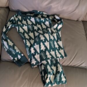 Hanna Andersson 5y Green And White Tree Pajama Set